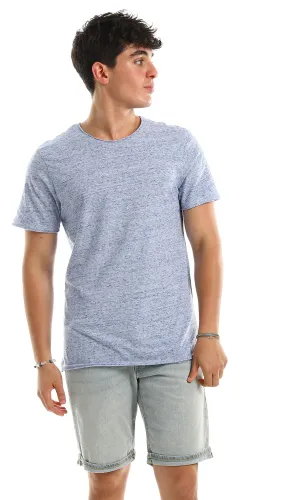 97914 Heather Blue Crew Neck Cotton Summer Tee