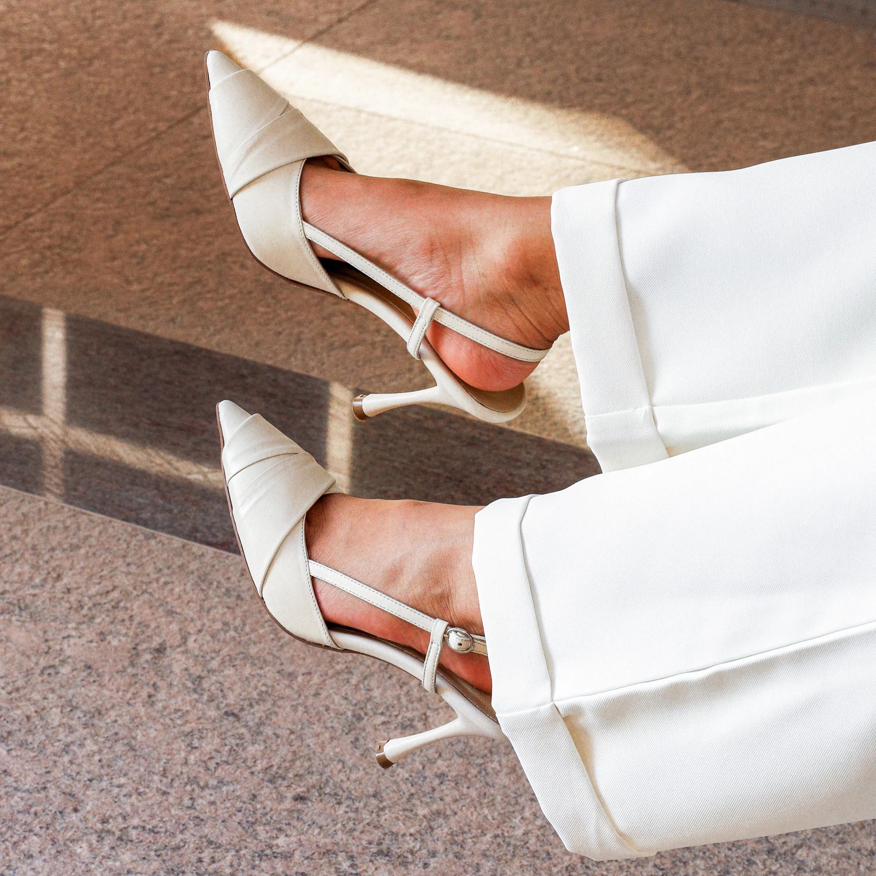 Aaliyah cream heel