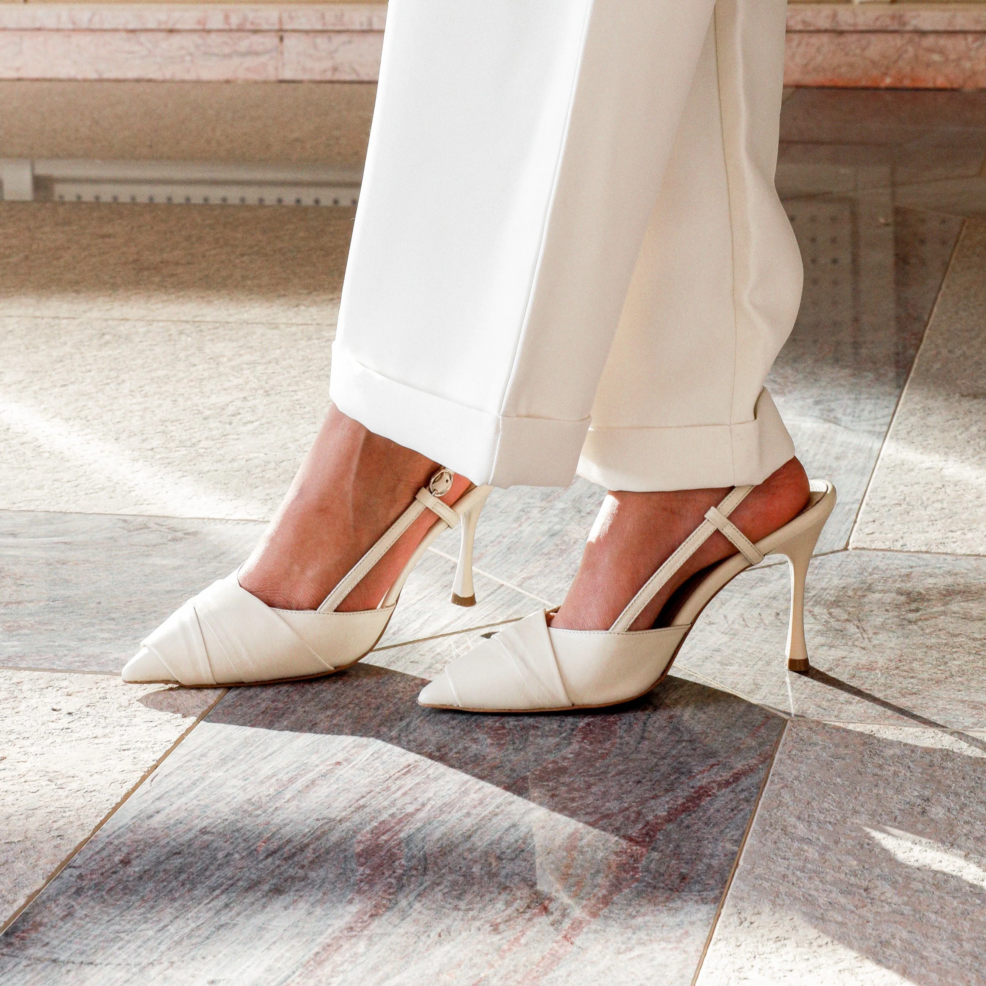 Aaliyah cream heel