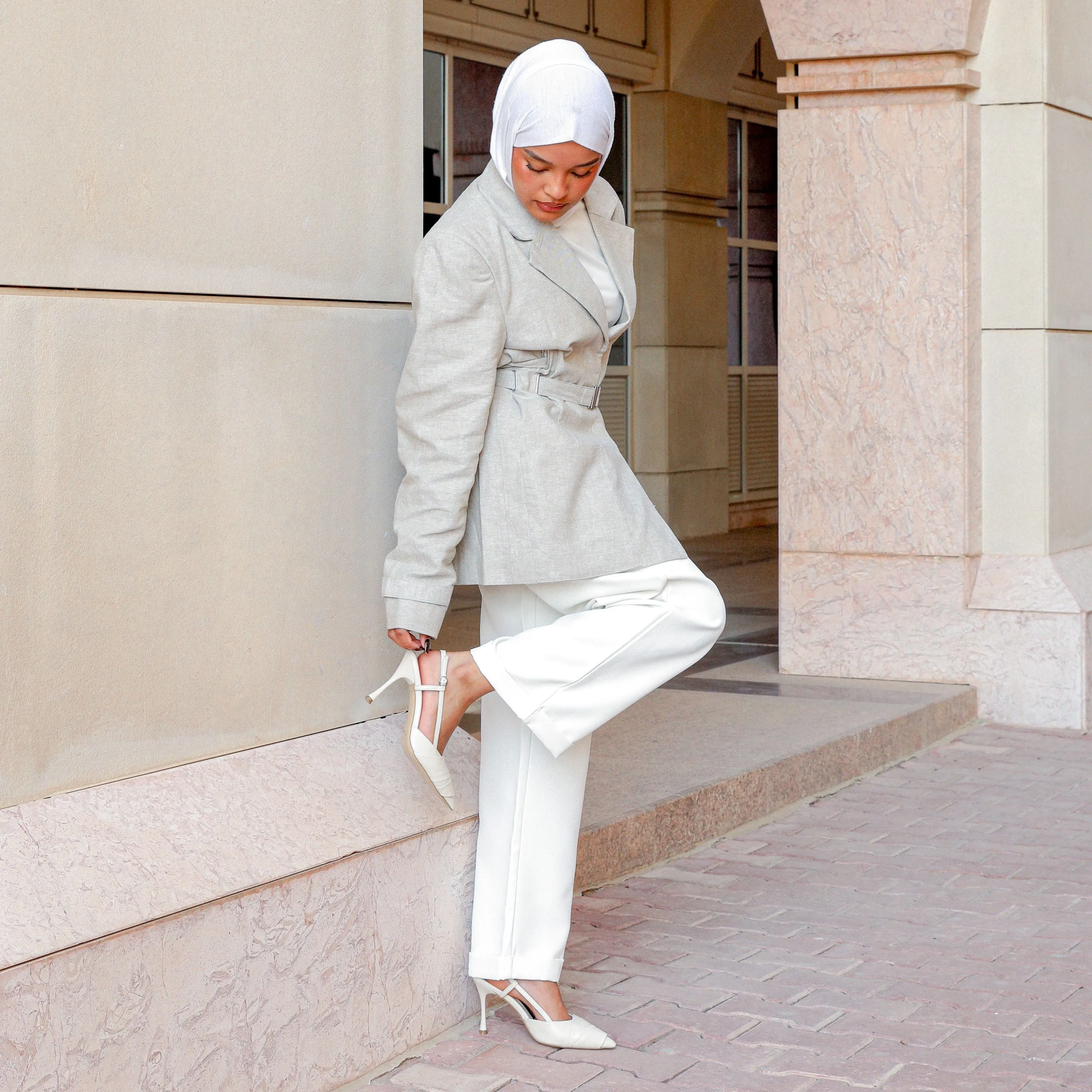 Aaliyah cream heel