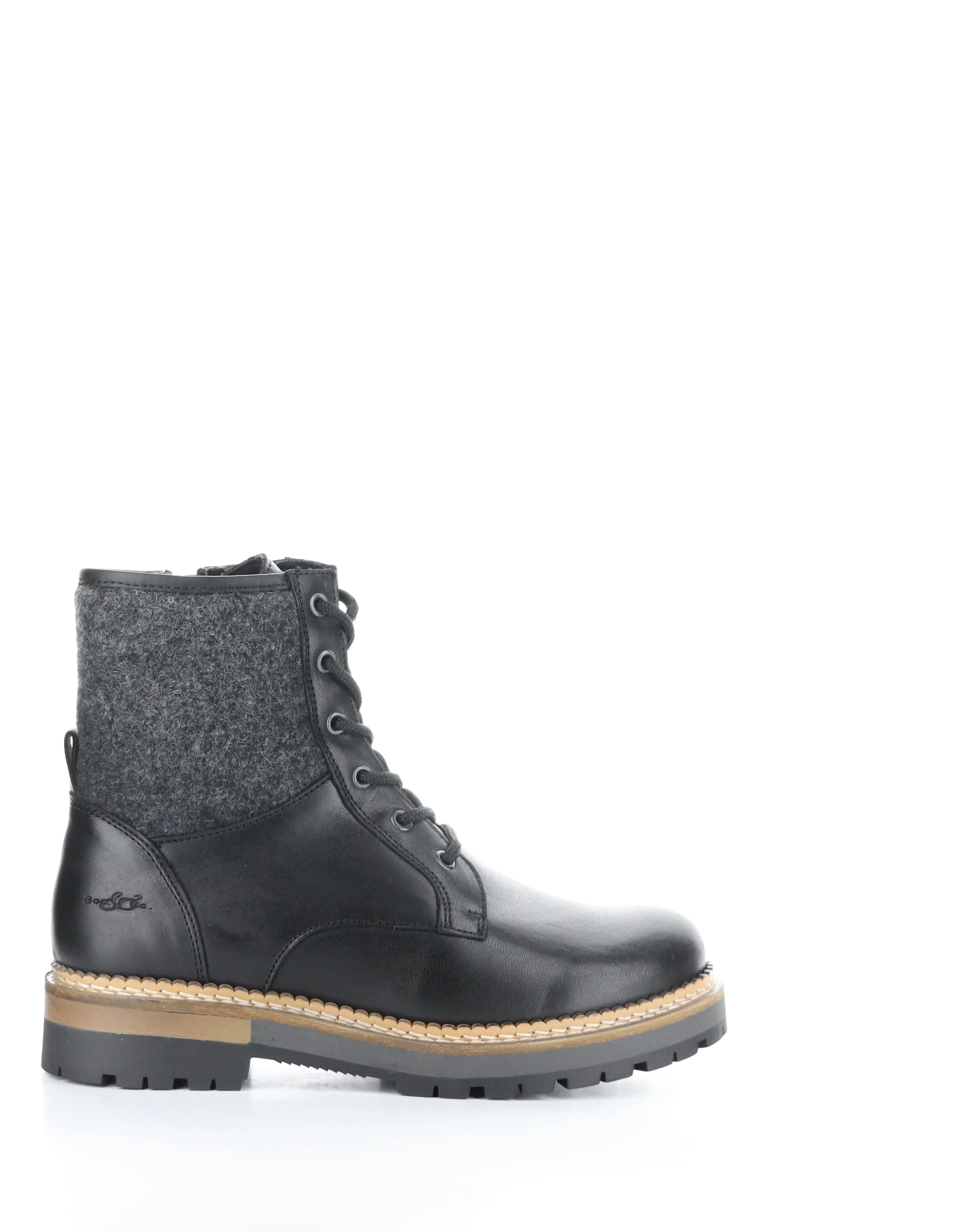 ASTRA BLACK/CINZA Round Toe Boots
