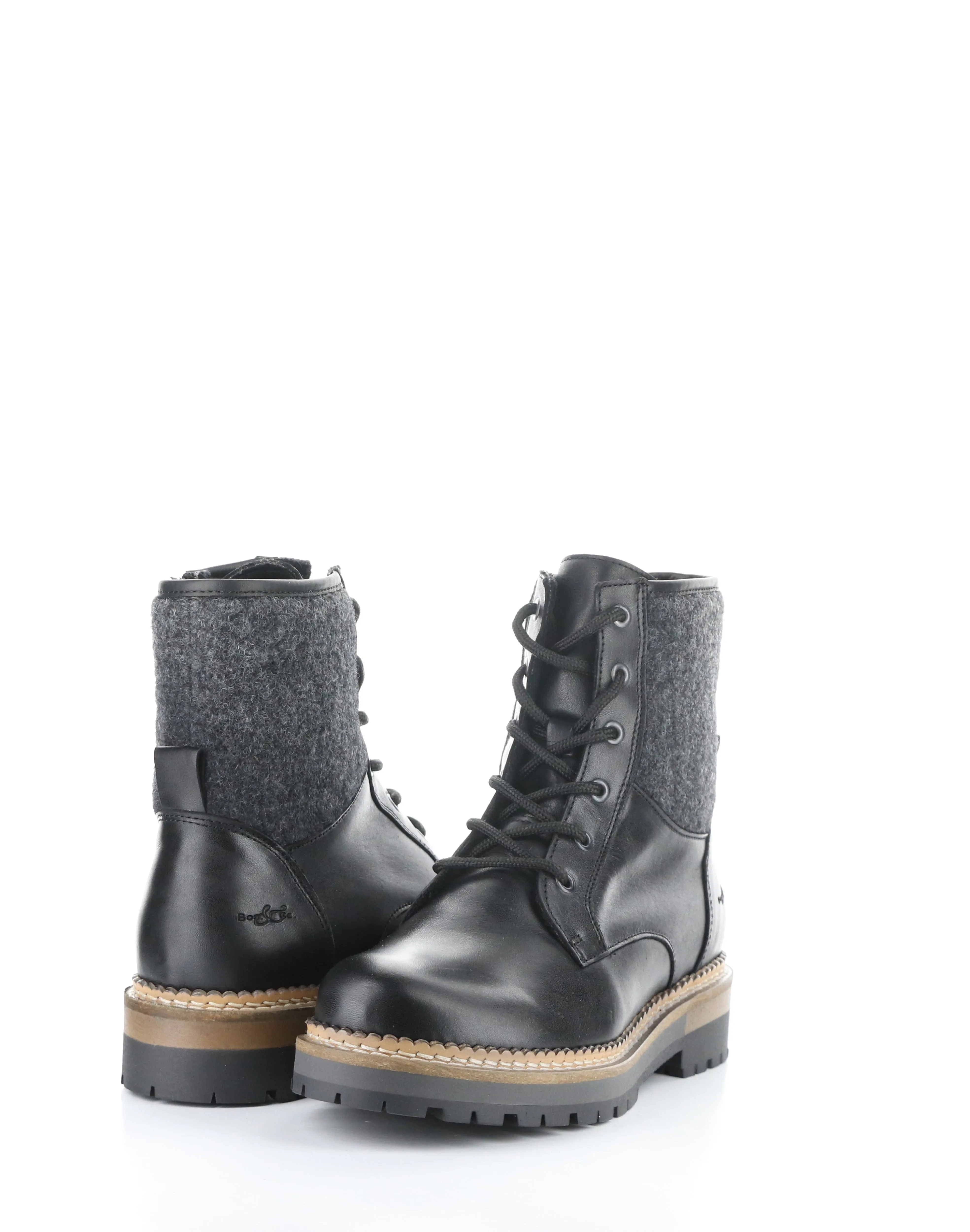 ASTRA BLACK/CINZA Round Toe Boots