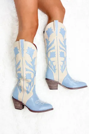 Baby Blues Stitched Detail Western Boots