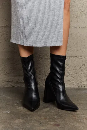 Block 4 inch Heel Sock Boots