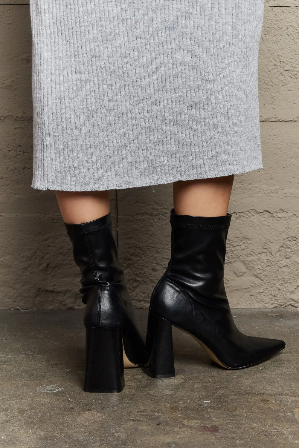 Block 4 inch Heel Sock Boots