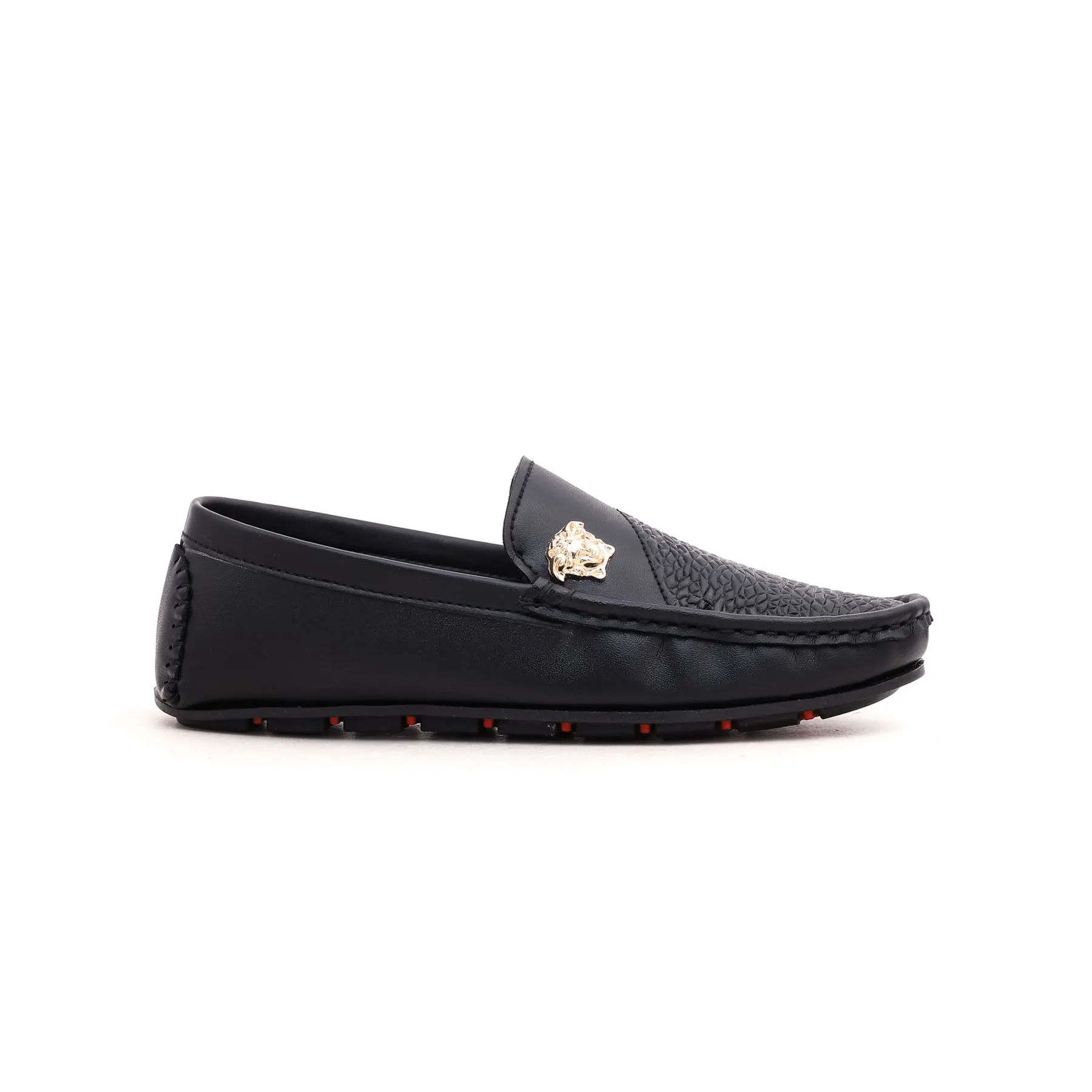 Boys Black Formal Moccasin KD0417