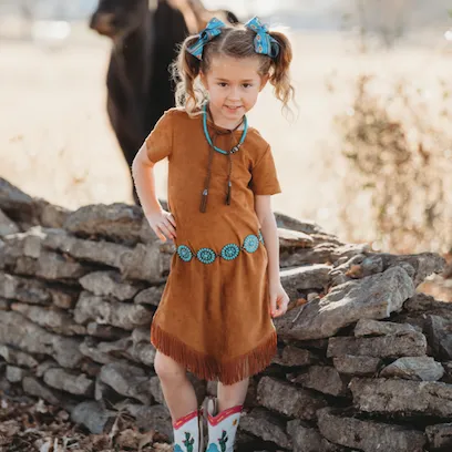 Brown Suede Fringe Dress Baby (0-18M)
