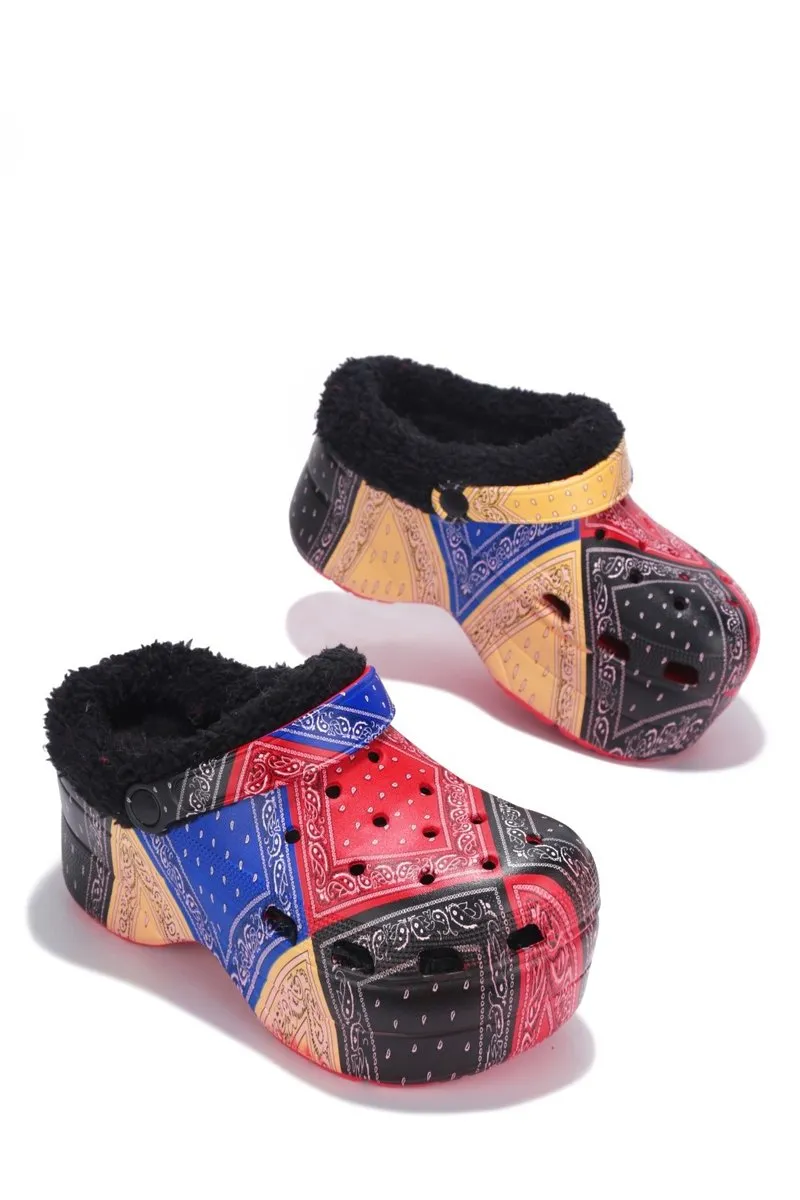 Cape Robbin Gardener-3 Platform Clogs Fashion Comfortable Slippers MULTI PRINT