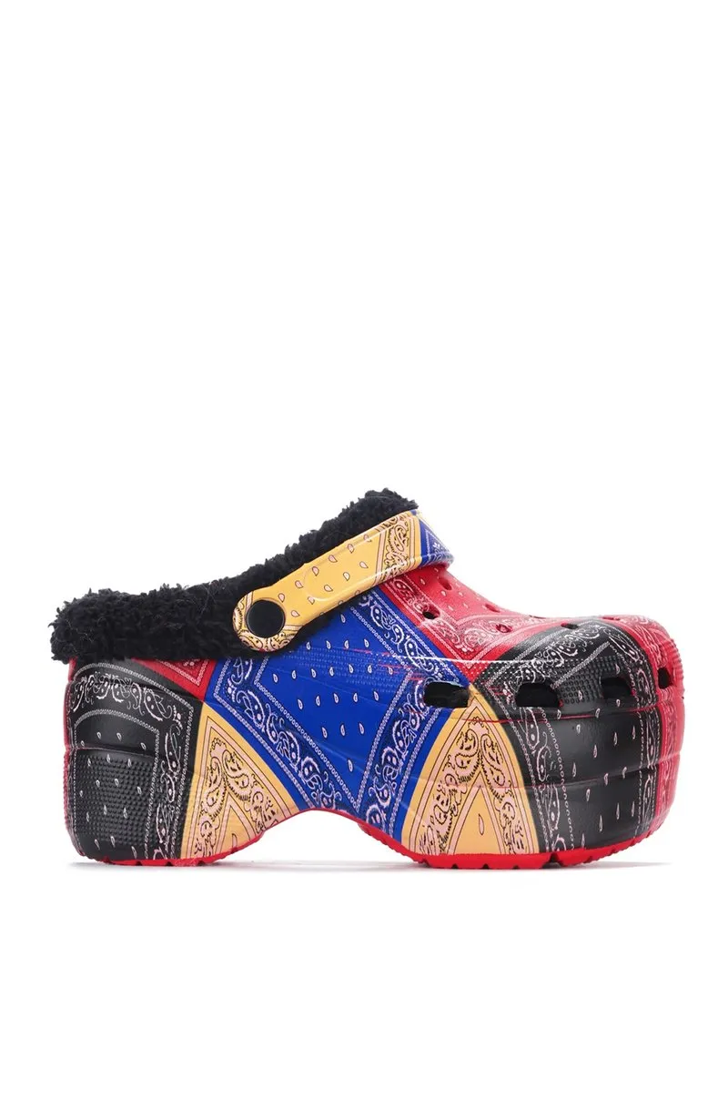 Cape Robbin Gardener-3 Platform Clogs Fashion Comfortable Slippers MULTI PRINT