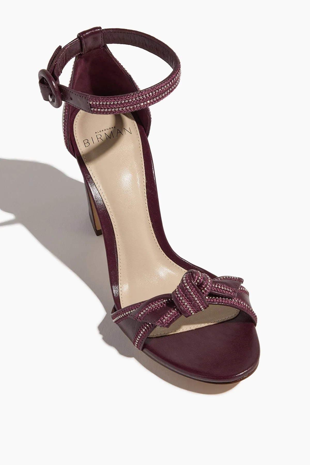 Clarita Metal Embroidery Heel in Cherry Lacquer
