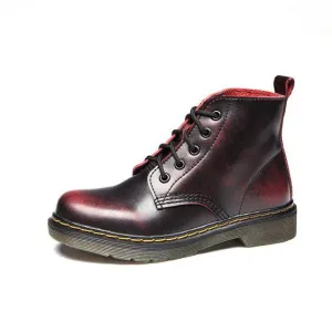 Couples British Trend Leather Martin Boots