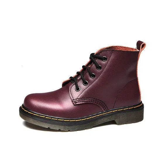 Couples British Trend Leather Martin Boots