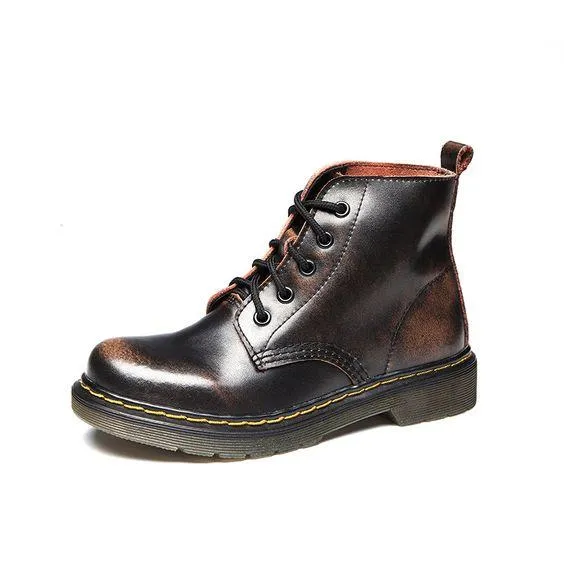 Couples British Trend Leather Martin Boots