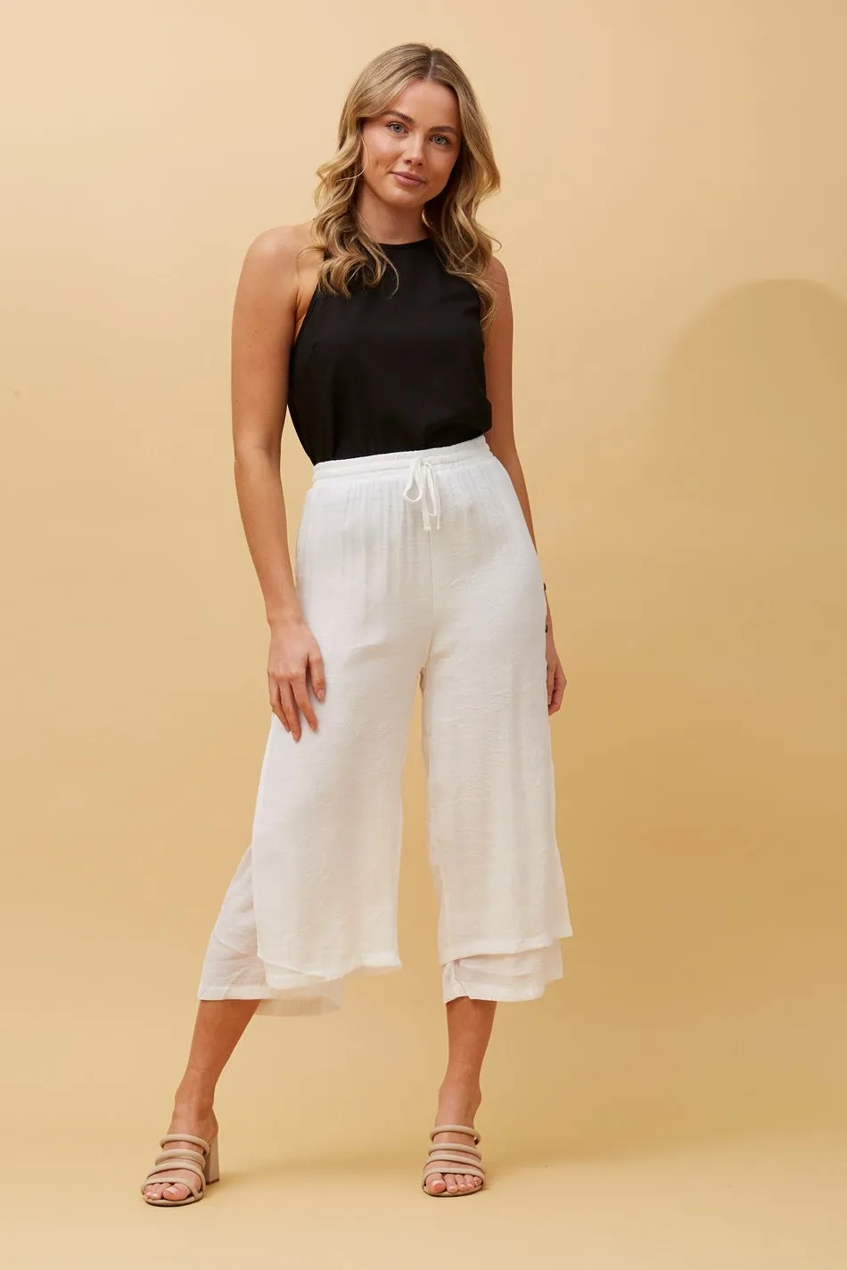 DAMIANA BUTTON DETAIL CULOTTES