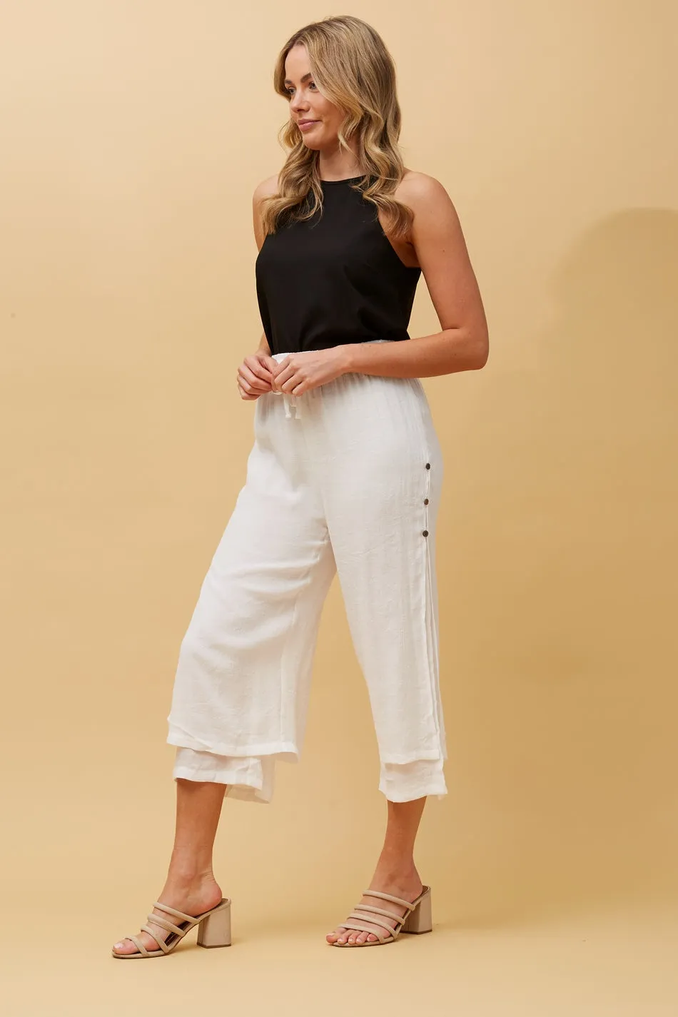DAMIANA BUTTON DETAIL CULOTTES