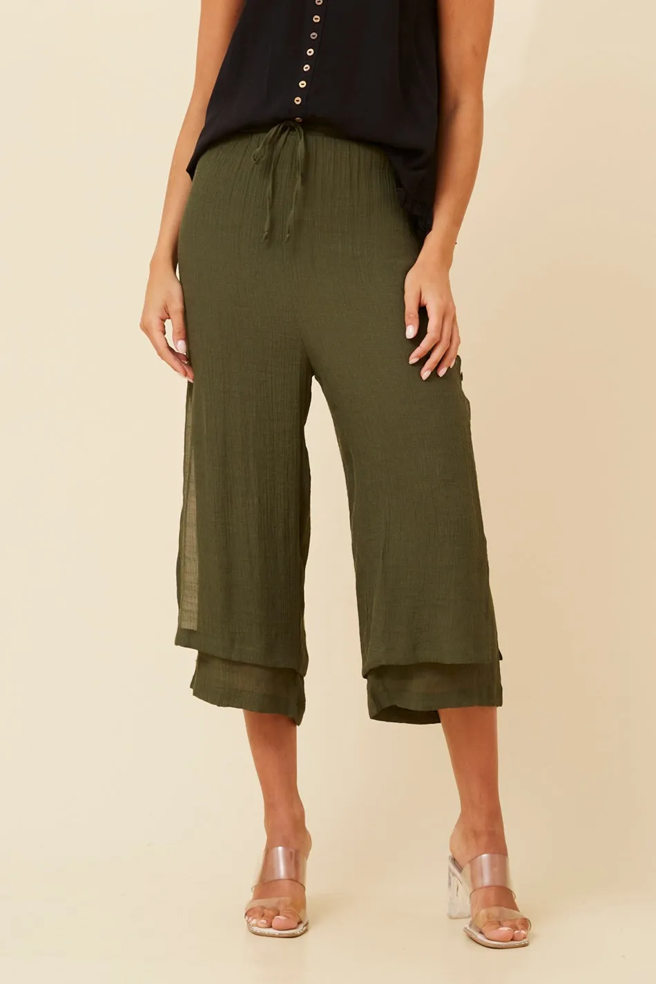 DAMIANA BUTTON DETAIL CULOTTES