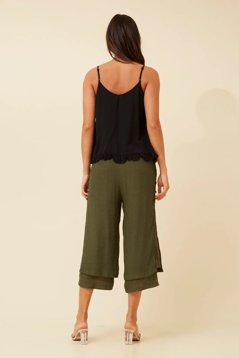 DAMIANA BUTTON DETAIL CULOTTES