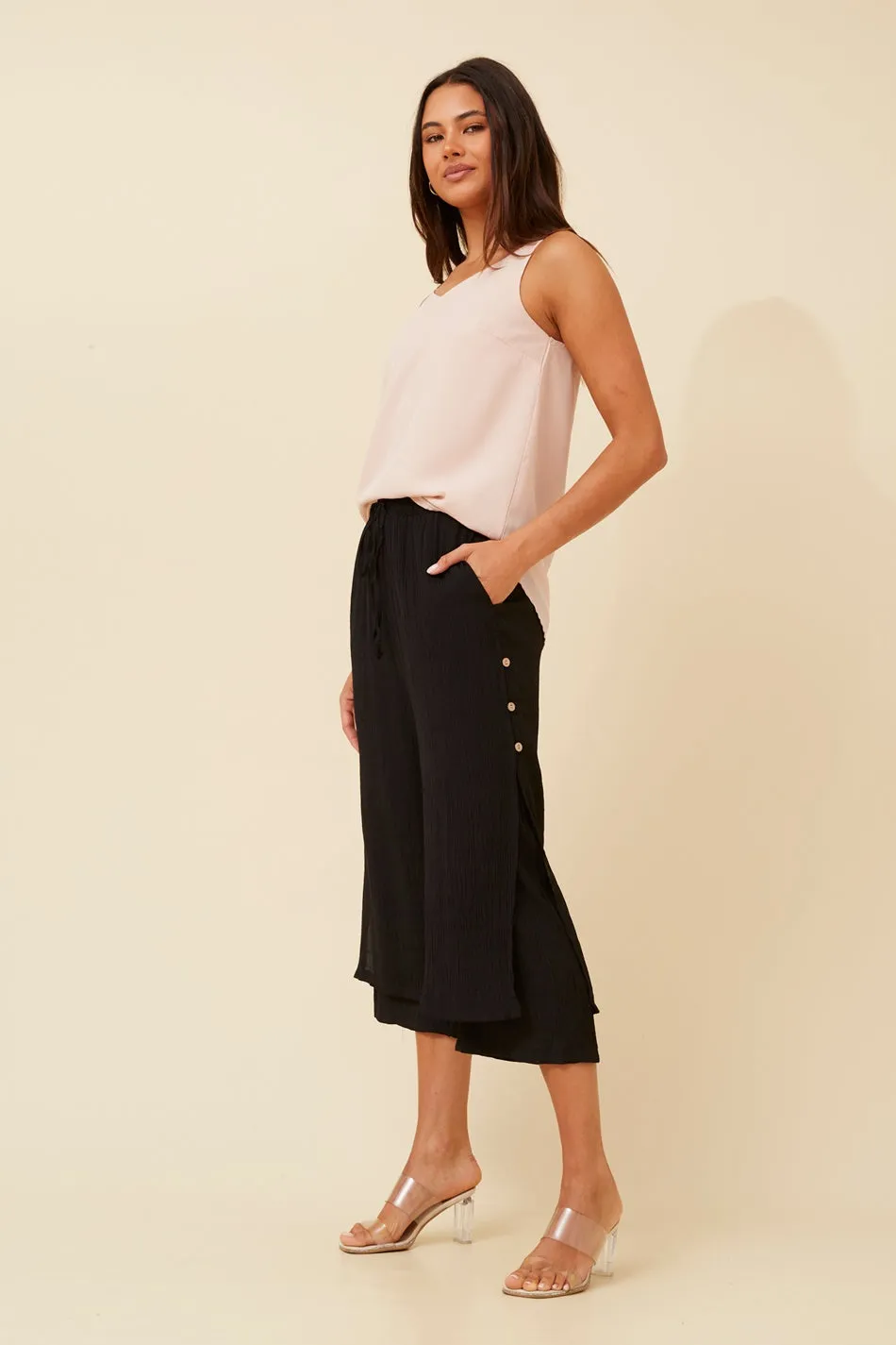 DAMIANA BUTTON DETAIL CULOTTES