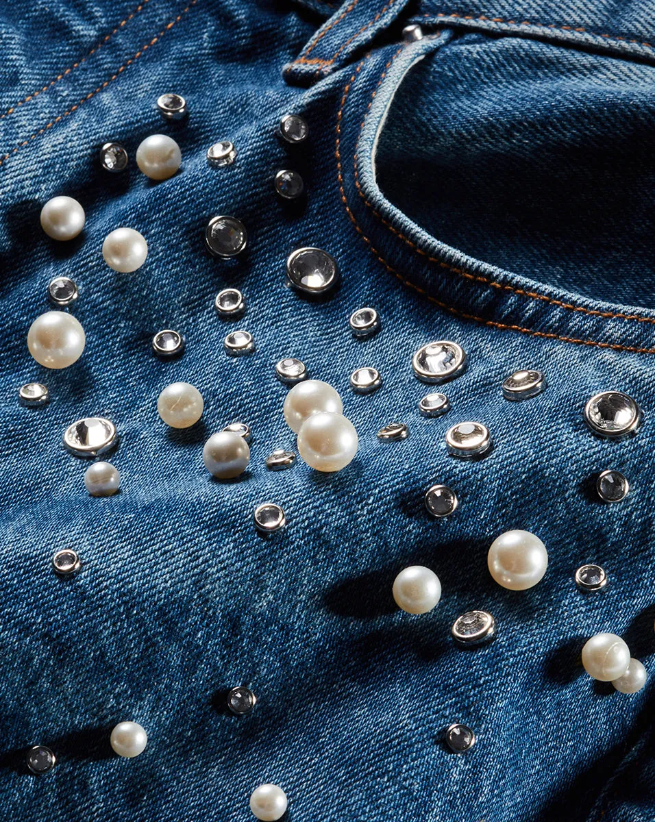 Daniela Embellished Straight-Leg Jean