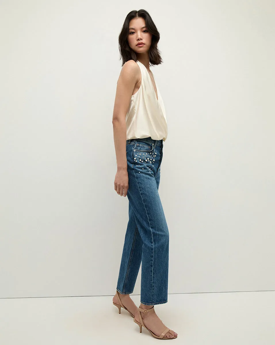 Daniela Embellished Straight-Leg Jean