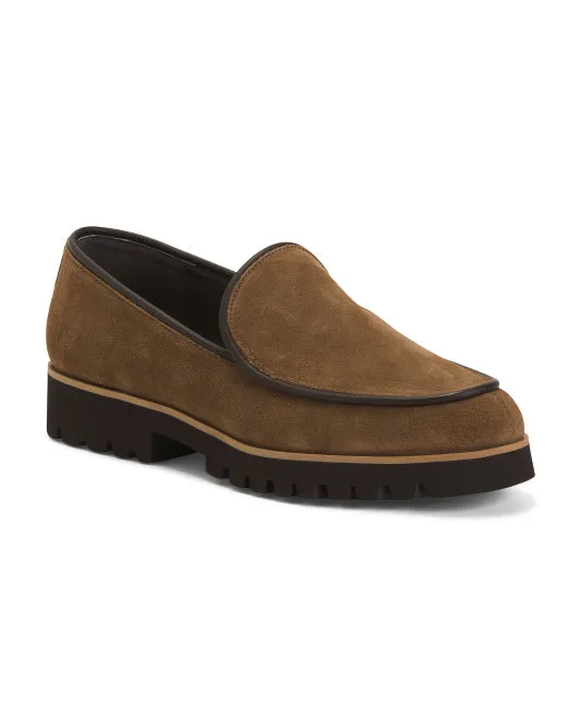 DONALD PLINER Suede Lug Sole Loafers