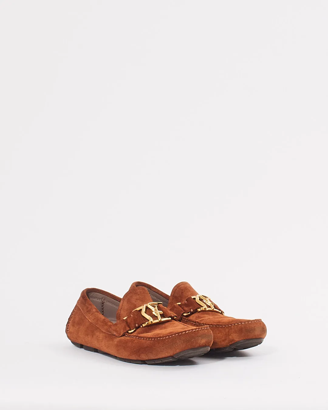 Ferragamo Brown Suede Men's Loafers - 8.5