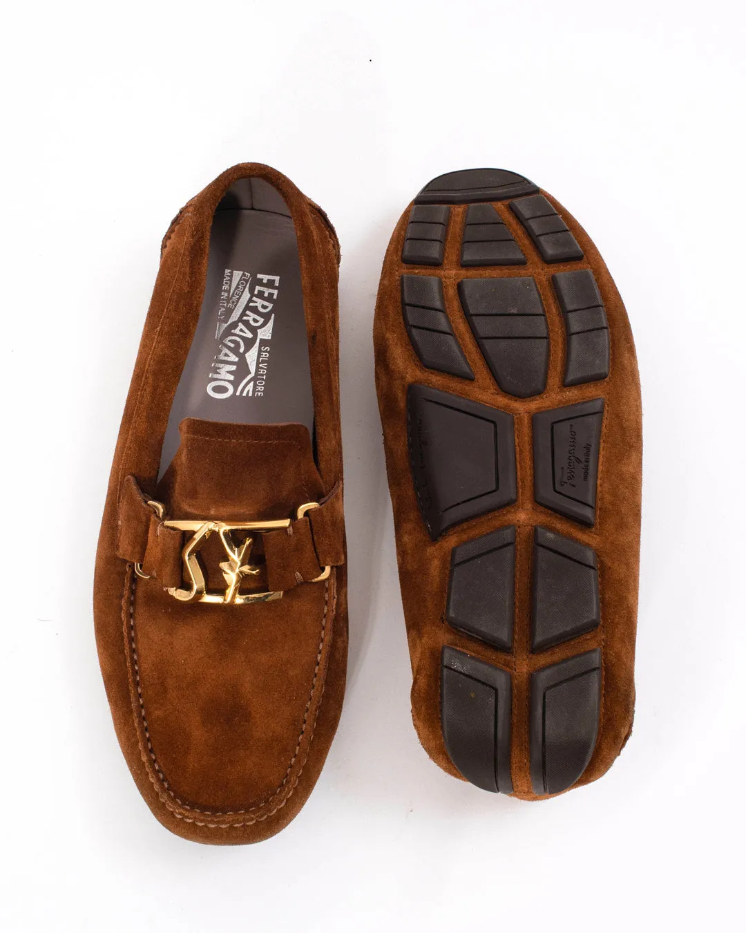 Ferragamo Brown Suede Men's Loafers - 8.5