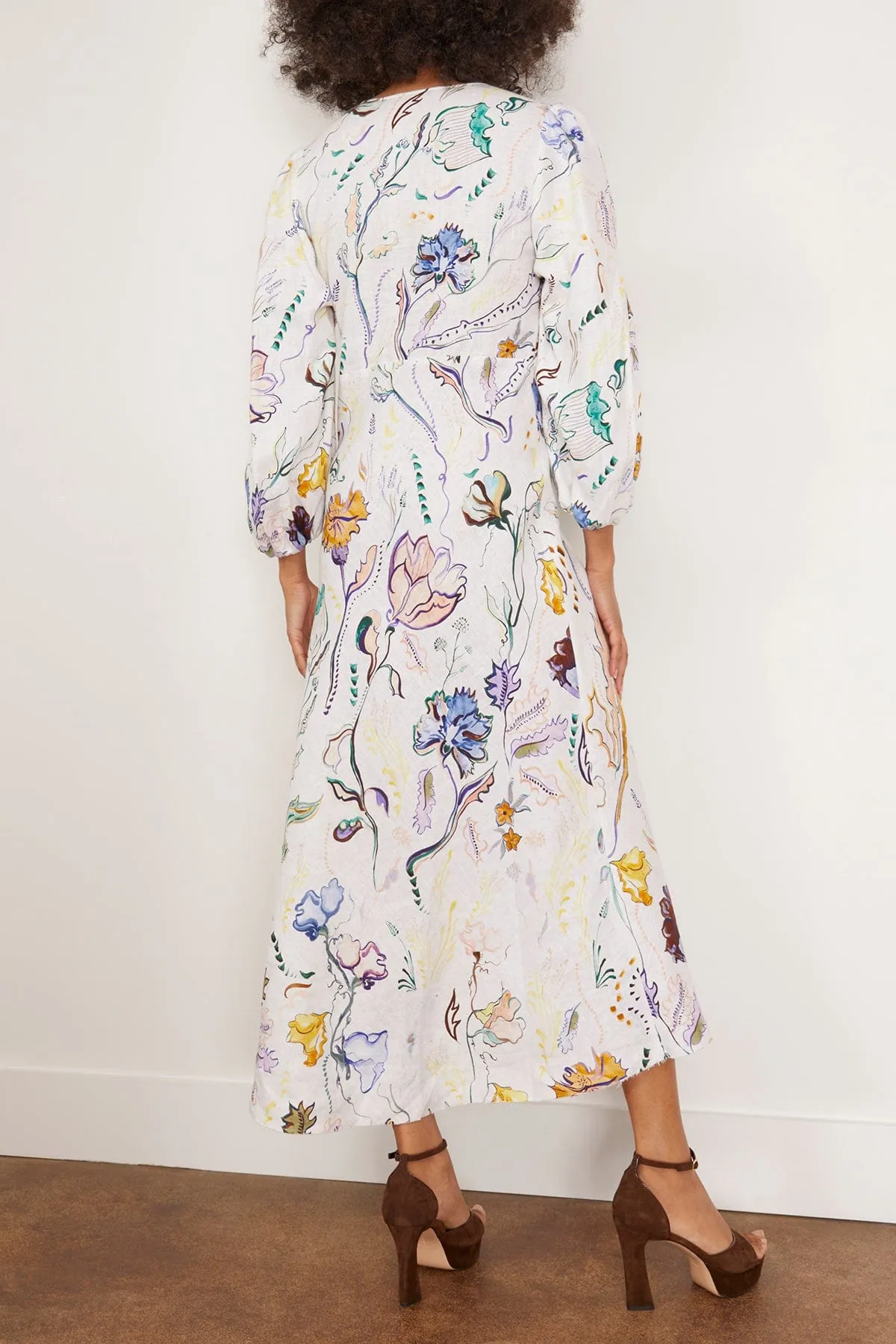 Floral Power Long Dress in Wicked Flower Print White