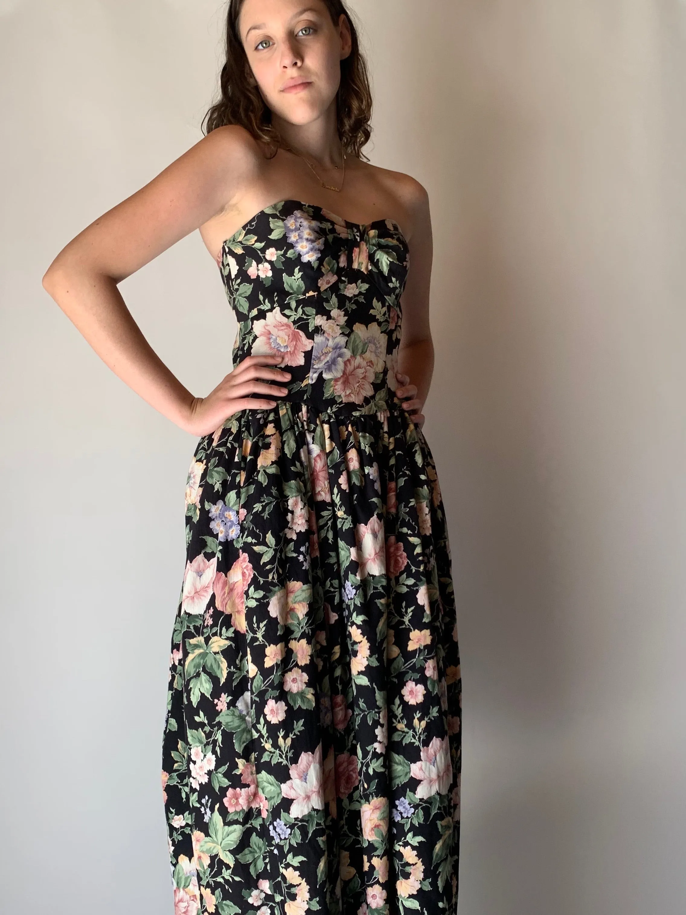 Floral Strapless Dress