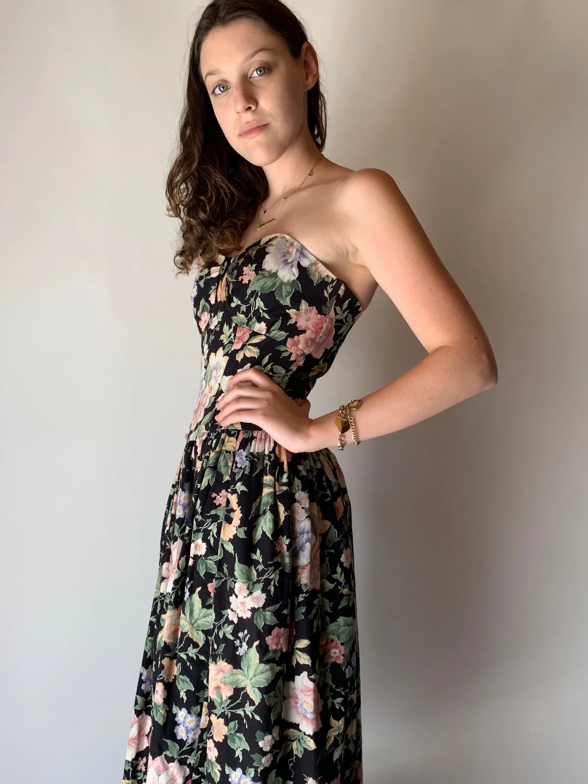 Floral Strapless Dress