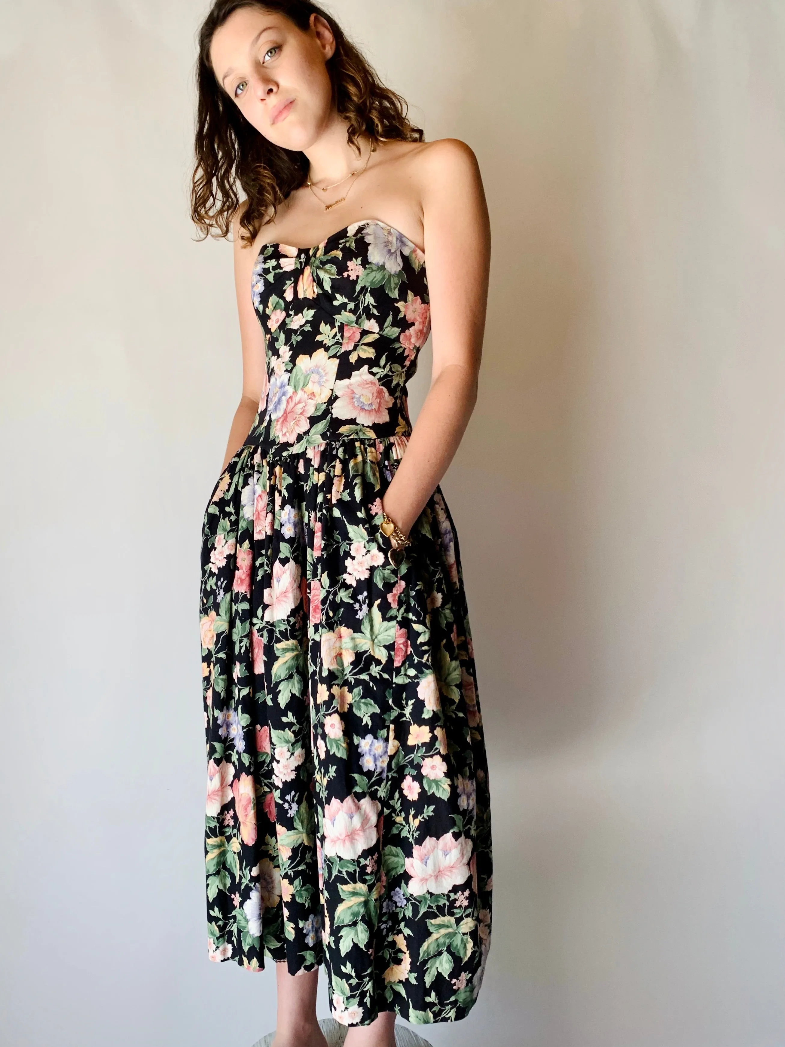 Floral Strapless Dress