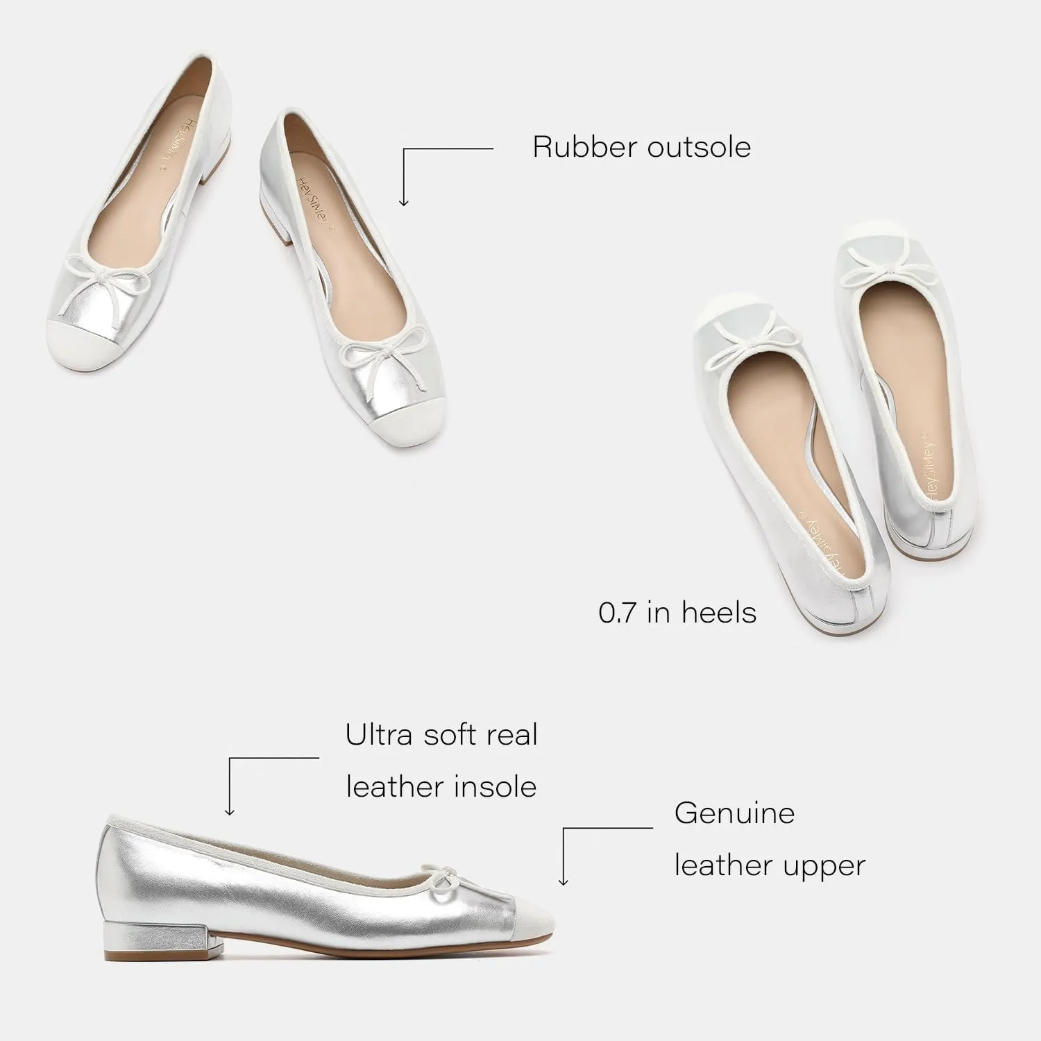 Genuine Leather Ballet Flats Comfortable Casual Dressy Shoes with Memory Latex Insole Comfort Slip on Ballerina Flats