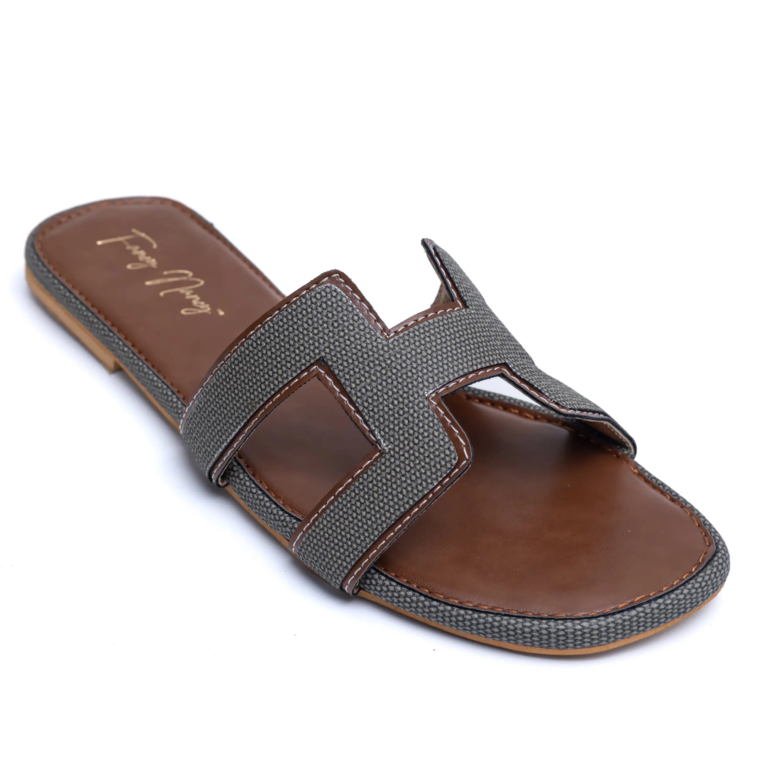 H Style Flats - Brown/Green