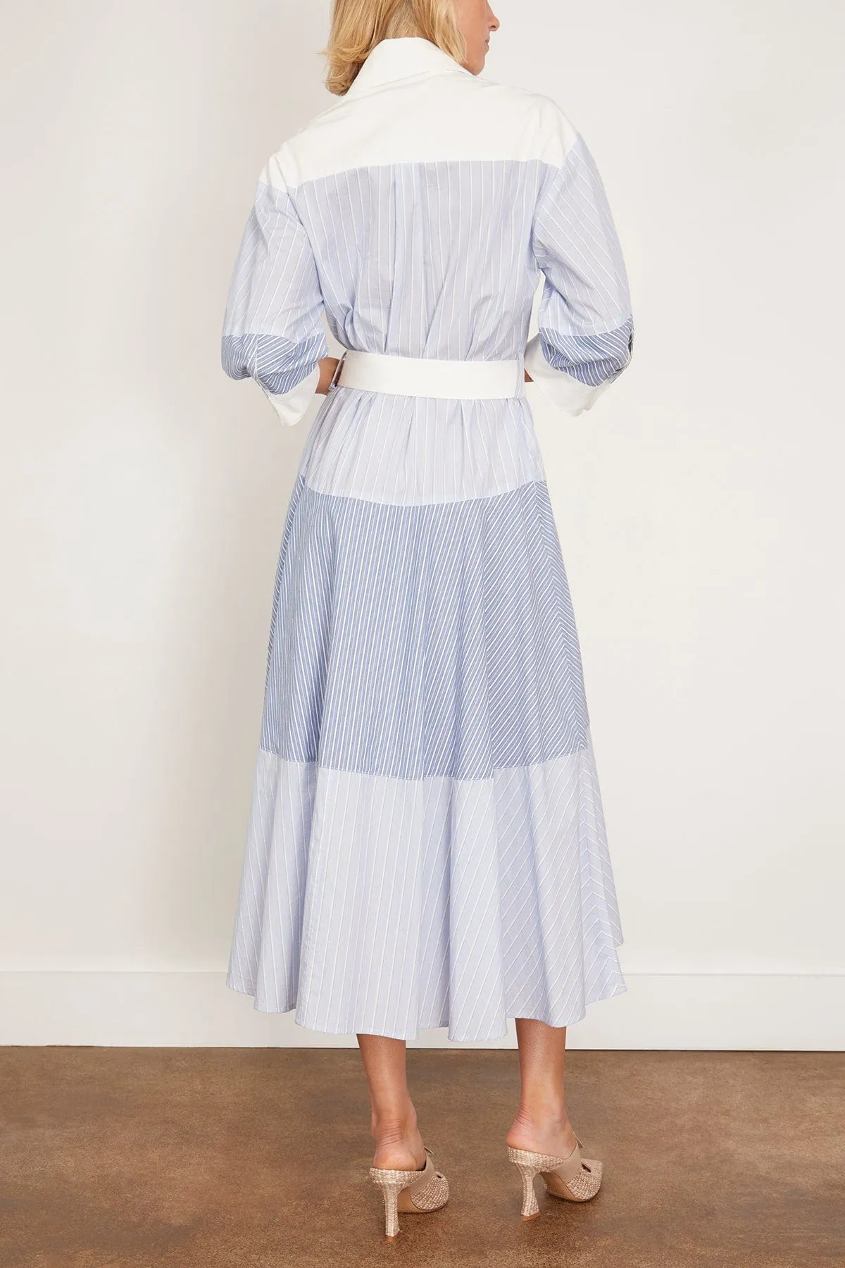 Helmi Striped Shirting Shirt Dress in Blue