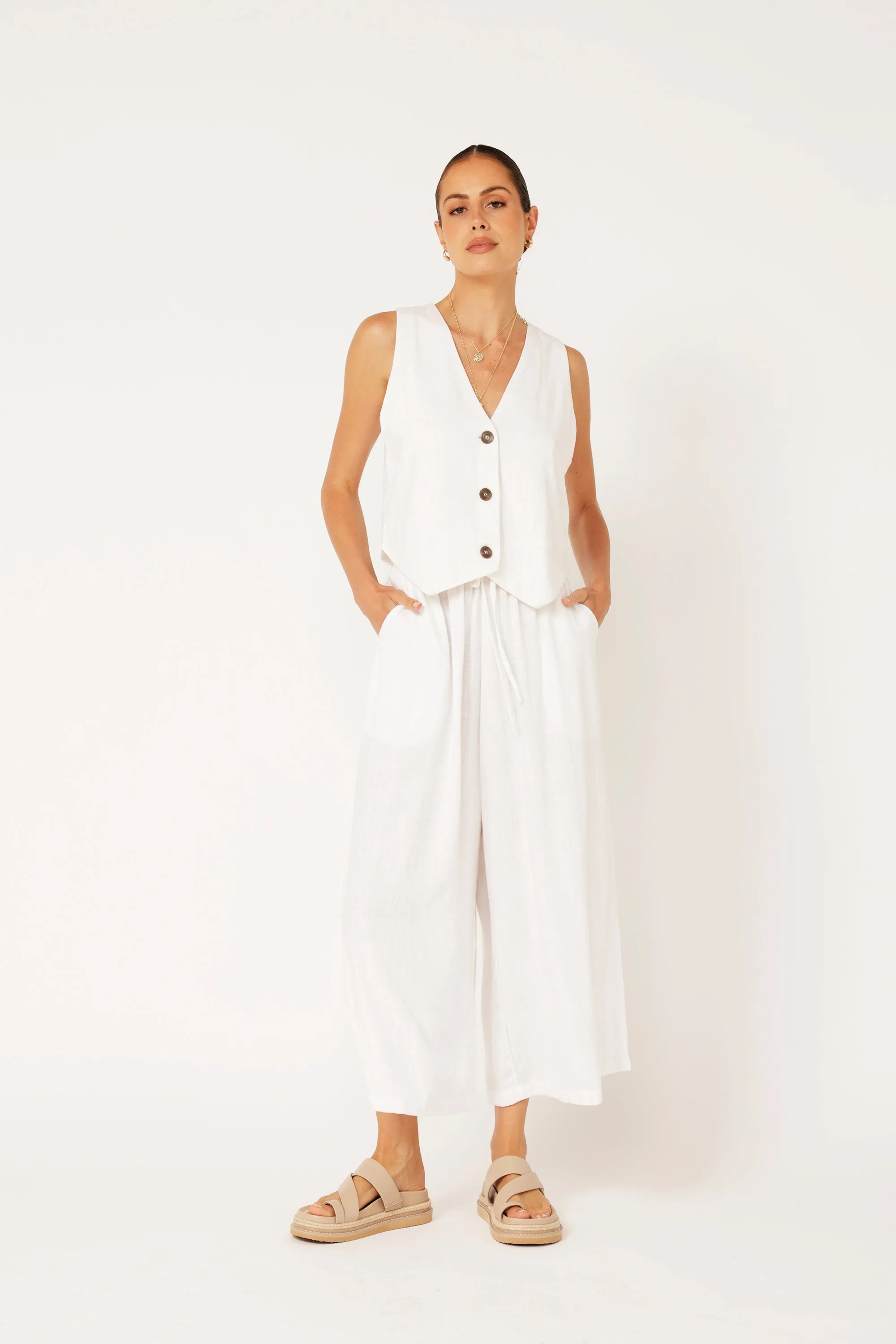 Island Pant | Off White | Linen Viscose