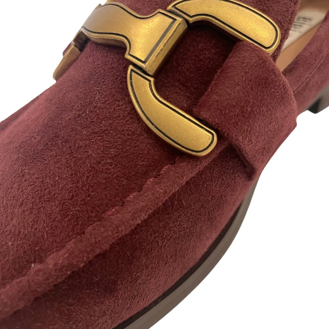 Kid Suede Loafers Burgundy