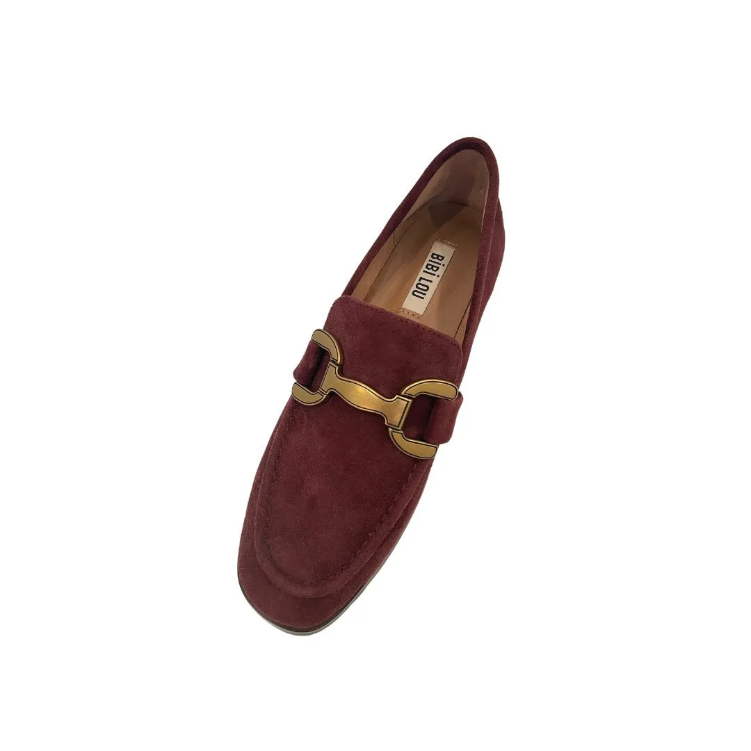 Kid Suede Loafers Burgundy