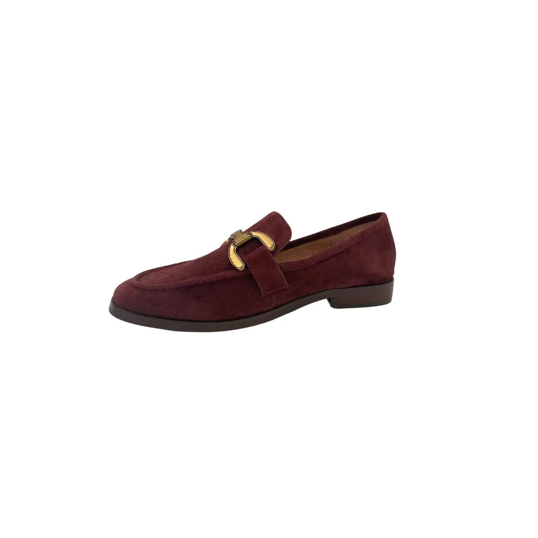 Kid Suede Loafers Burgundy