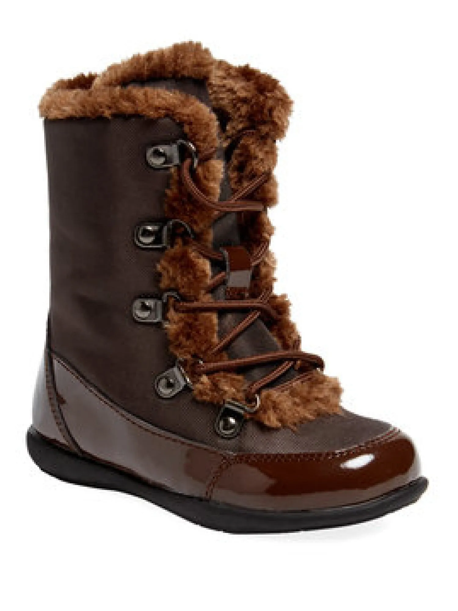 Lamour Girls Brown Faux Fur Lined Lodge Boots 11-13 Kids