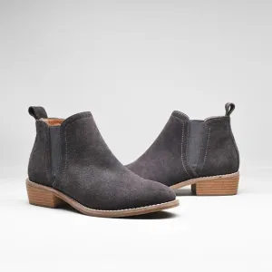 Leather Frosted Martin Boots - Grey
