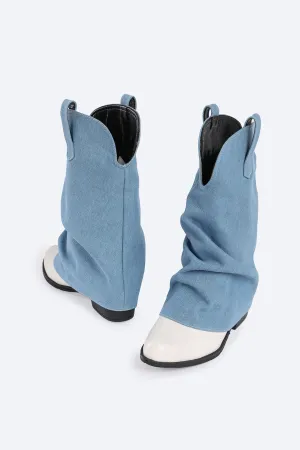 LUXE GLOW BOOTS - DENIM