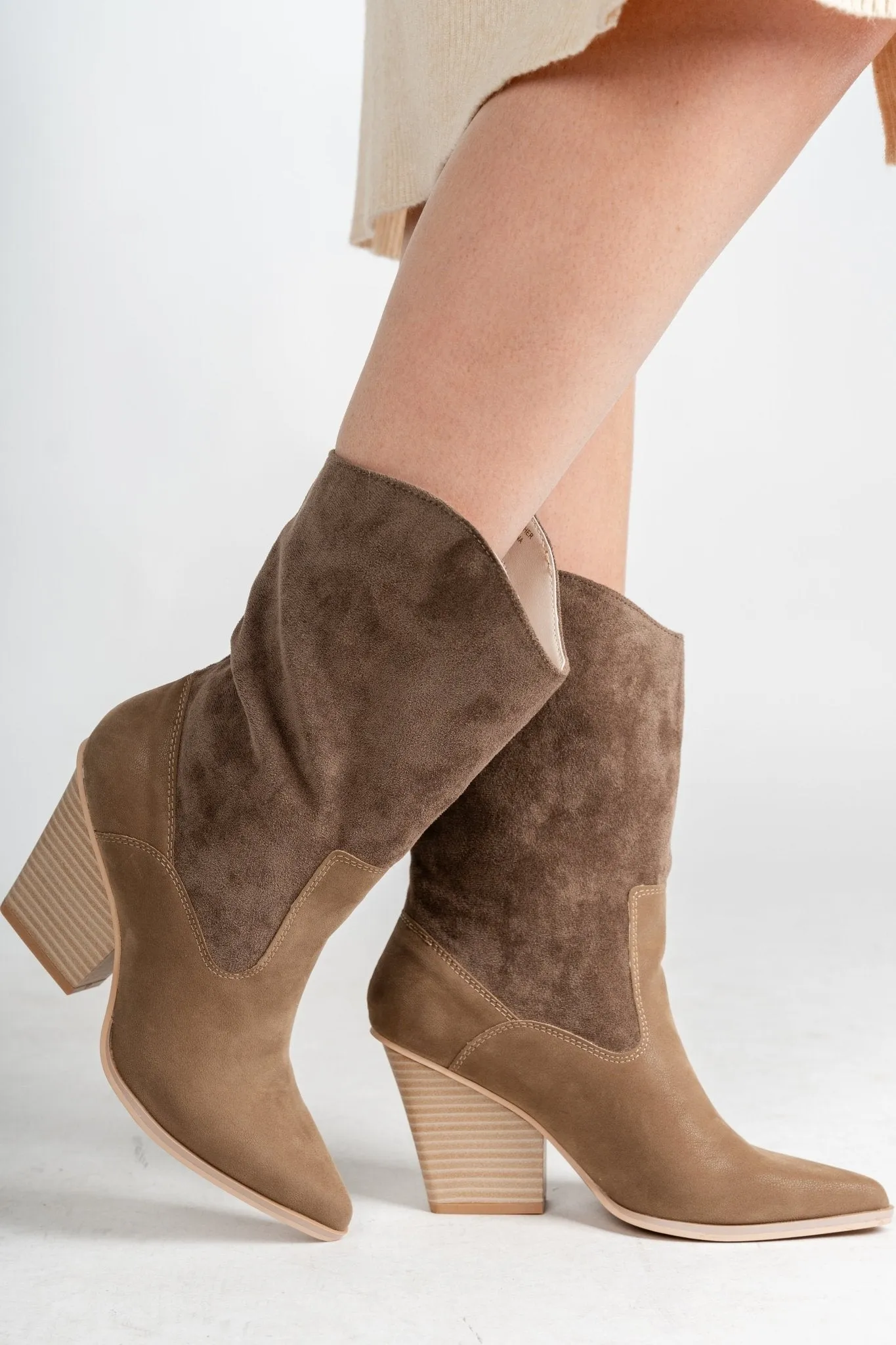 Marseille loose fit boot dark taupe