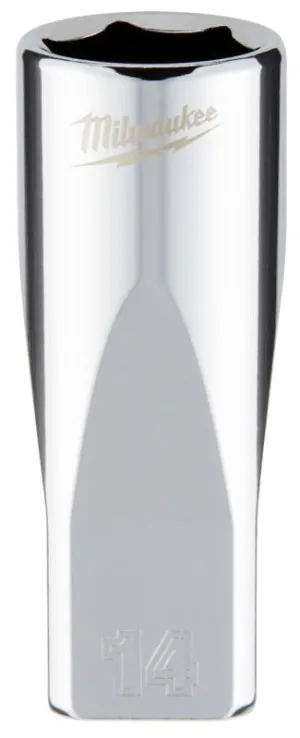 Milwaukee 45-34-9052 Socket, 14 mm Socket, 1/4 in Drive, 6-Point, Chrome Vanadium Steel, Chrome :CD: QUANTITY: 1
