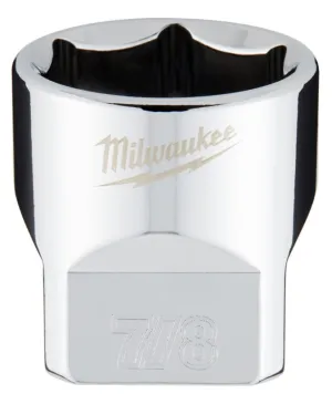 Milwaukee 45-34-9070 Socket, 7/8 in Socket, 3/8 in Drive, 6-Point, Chrome Vanadium Steel, Chrome :CD: QUANTITY: 1
