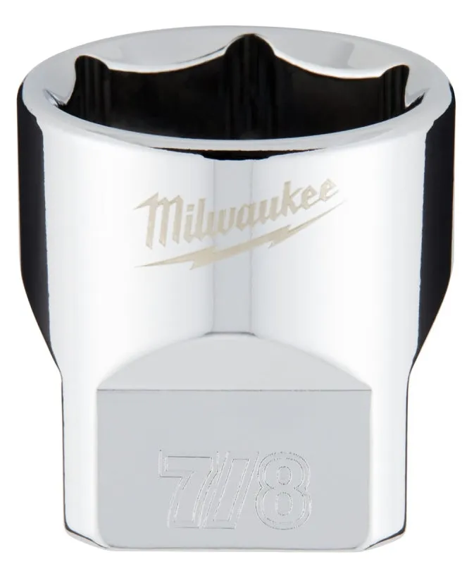 Milwaukee 45-34-9070 Socket, 7/8 in Socket, 3/8 in Drive, 6-Point, Chrome Vanadium Steel, Chrome :CD: QUANTITY: 1