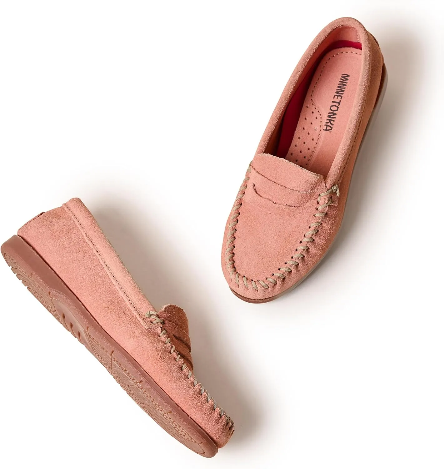 Minnetonka Mellony Penny  Women's Penny Loafer Design, Water and Stain Resistant, Genuine Suede, and Lightweight Sole