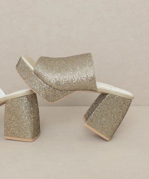 Oasis Society Crystal - Sparkling Rhinestone Platform Slide