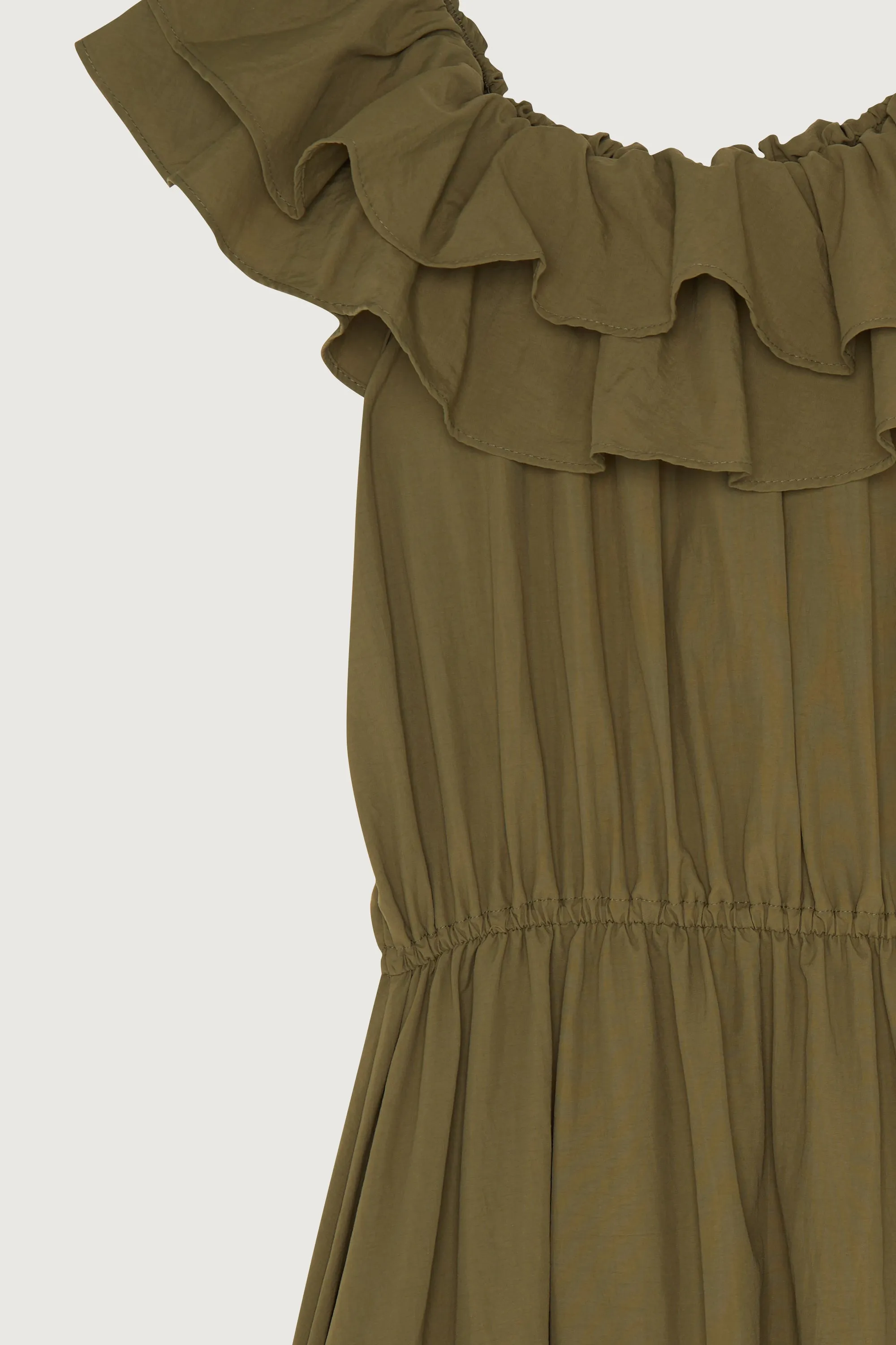 OFF SHOULDER RUFFLED DRESS