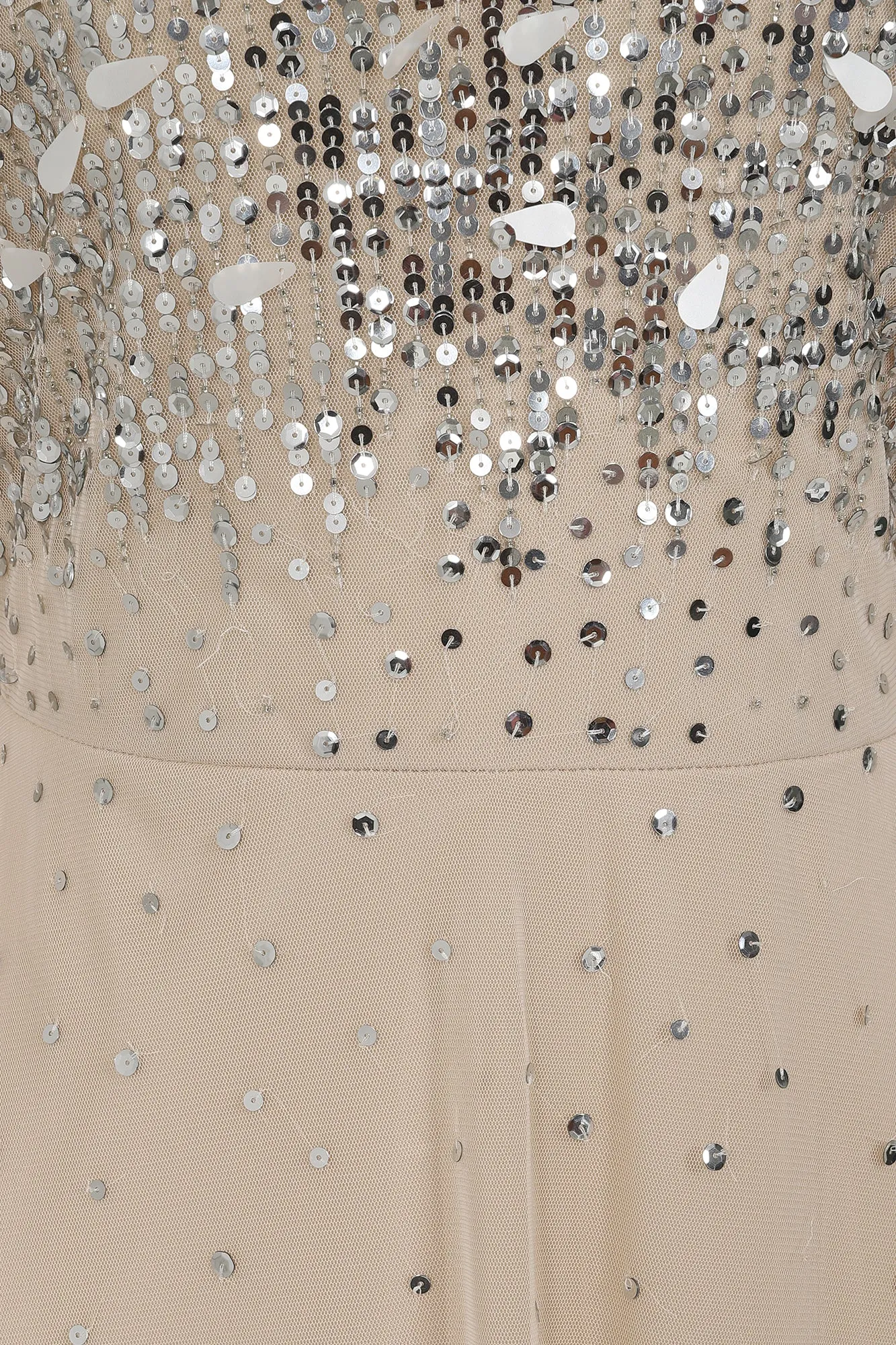 Pearl Embellished Maxi Dress with Flare Sleeves
