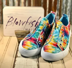 Play Rainbow Tie Dye  Canvas Slip On Sneaker